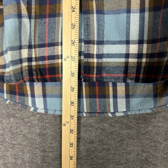 Eddie Bauer Men's Blue Plaid Flannel Long Sleeve Button Down Shirt Size M - Picture 5 of 7